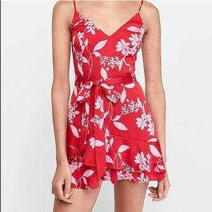 Express Red Floral Jumpsuit